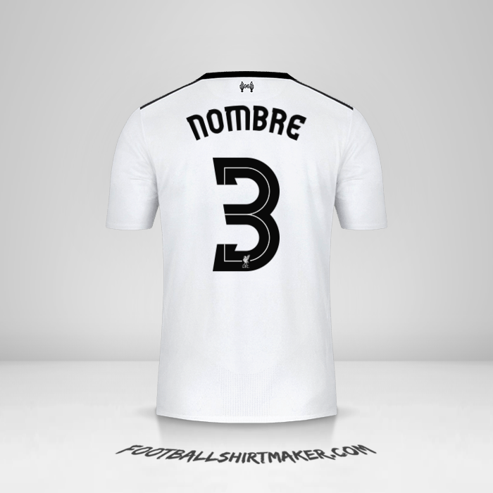 Jersey Liverpool FC Cup 2017/18 Visita -  nombre - 3