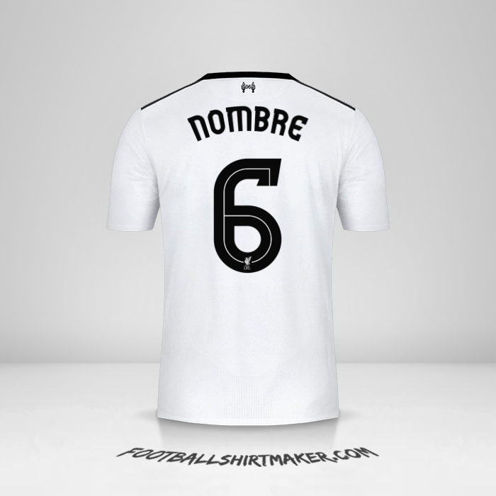 Jersey Liverpool FC Cup 2017/18 Visita -  nombre - 6