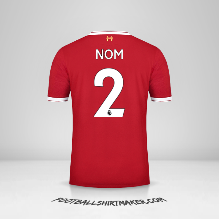 Maillot Liverpool FC 2017/18 -  nom - 2