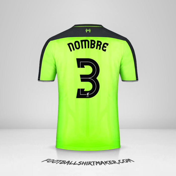 Camiseta Liverpool FC Cup 2016/17 Tercera -  nombre - 3