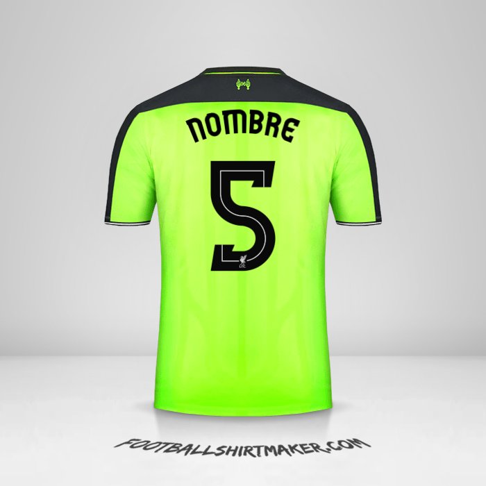 Camiseta Liverpool FC Cup 2016/17 Tercera -  nombre - 5