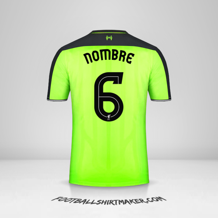 Camiseta Liverpool FC Cup 2016/17 Tercera -  nombre - 6