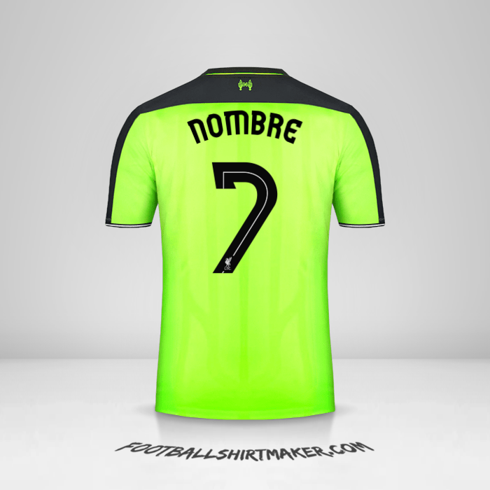 Jersey Liverpool FC Cup 2016/17 Tercera -  nombre - 7