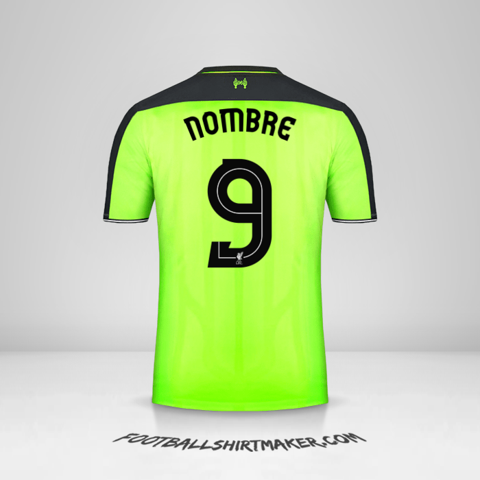 Camiseta Liverpool FC Cup 2016/17 Tercera -  nombre - 9
