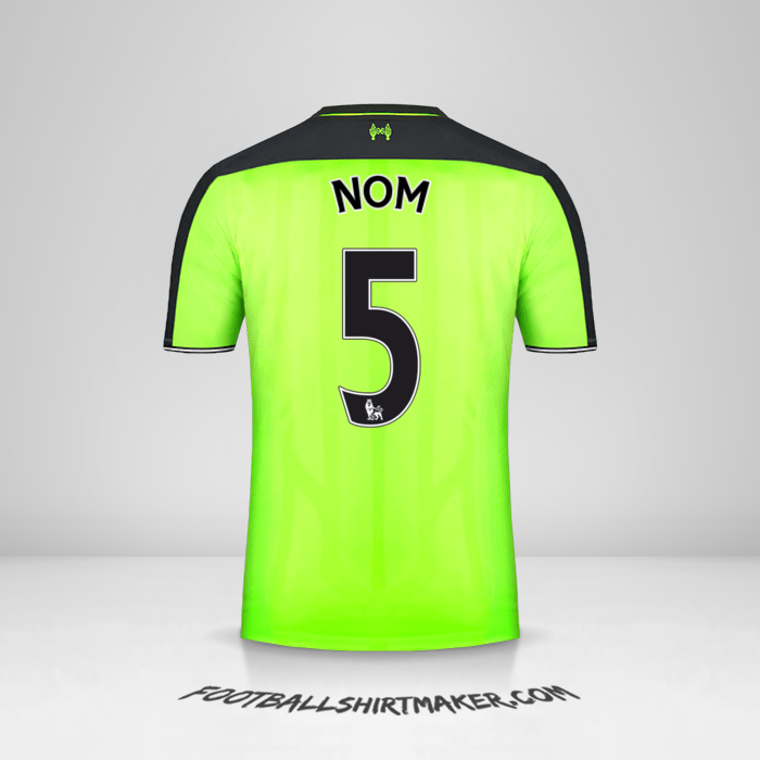 Maillot Liverpool FC 2016/17 Troisième -  nom - 5