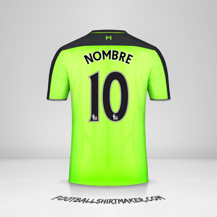Camiseta Liverpool FC 2016/17 Tercera -  nombre - 10