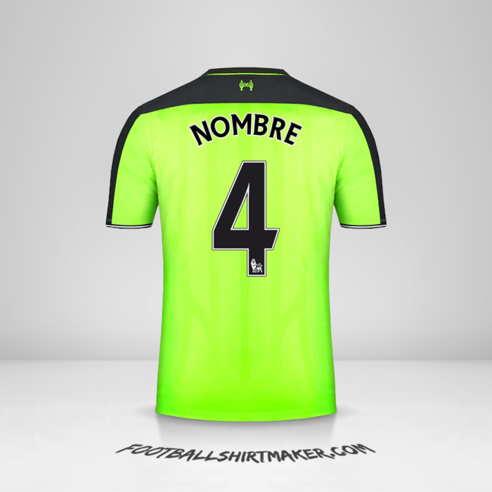 Camiseta Liverpool FC 2016/17 Tercera -  nombre - 4