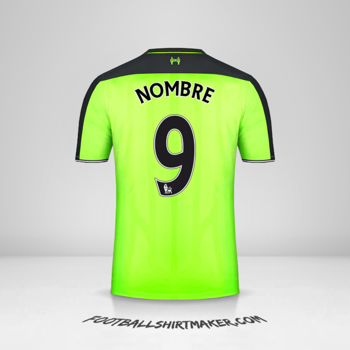 Camiseta Liverpool FC 2016/17 Tercera -  nombre - 9