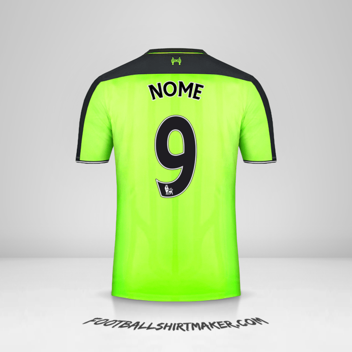 Camisa Liverpool FC 2016/17 Terceira -  nome - 9