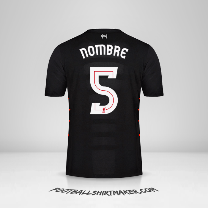 Jersey Liverpool FC Cup 2016/17 Visita -  nombre - 5