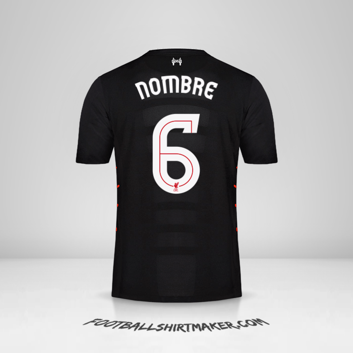 Jersey Liverpool FC Cup 2016/17 Visita -  nombre - 6