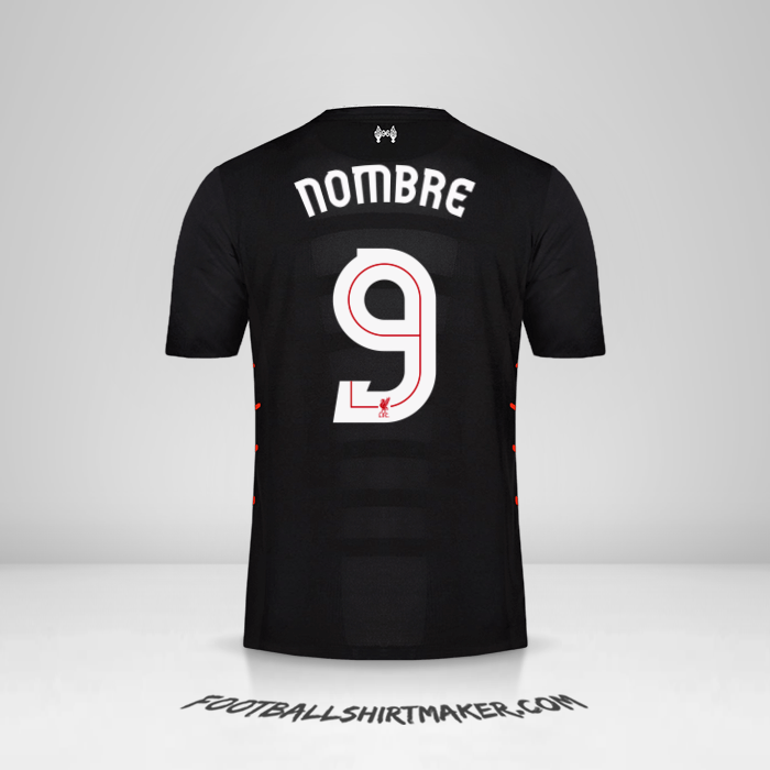 Jersey Liverpool FC Cup 2016/17 Visita -  nombre - 9