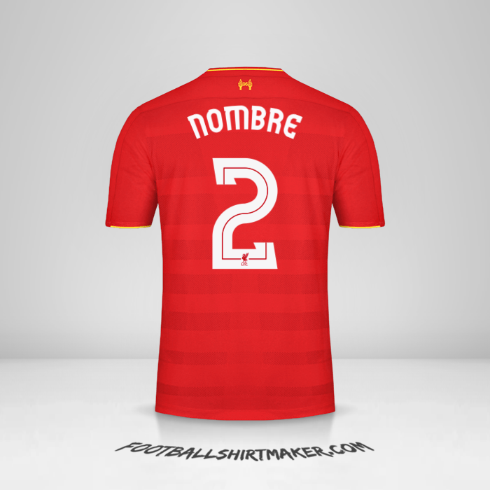 Jersey Liverpool FC Cup 2016/17 -  nombre - 2