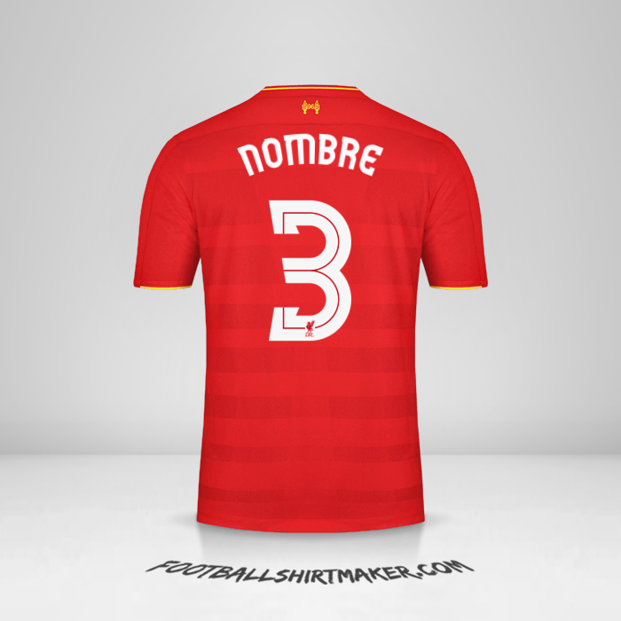 Jersey Liverpool FC Cup 2016/17 -  nombre - 3