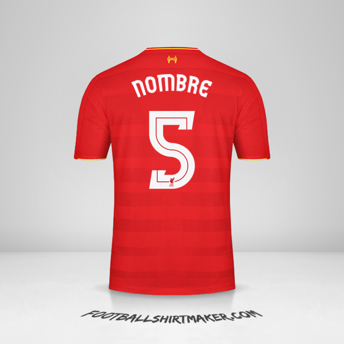 Camiseta Liverpool FC Cup 2016/17 -  nombre - 5