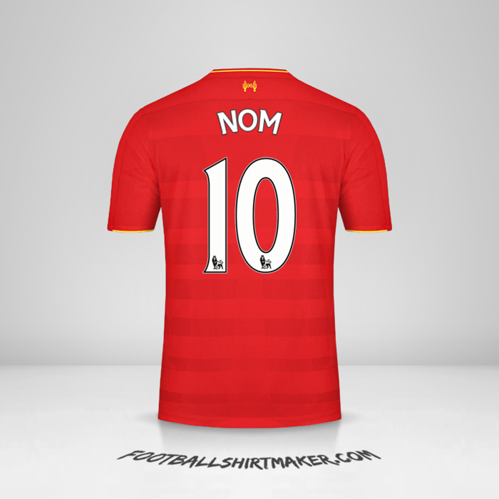 Maillot Liverpool FC 2016/17 -  nom - 10