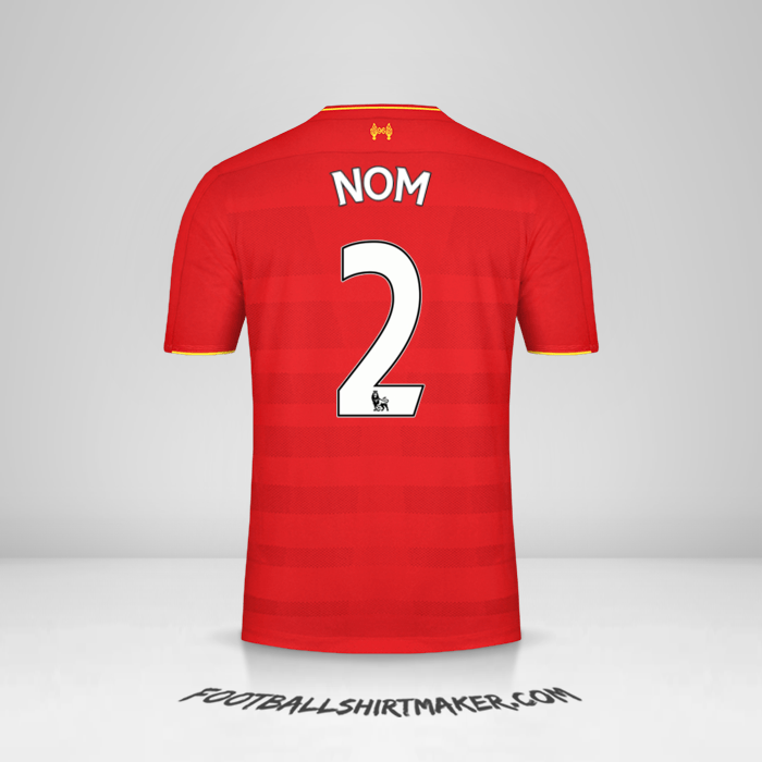 Maillot Liverpool FC 2016/17 -  nom - 2