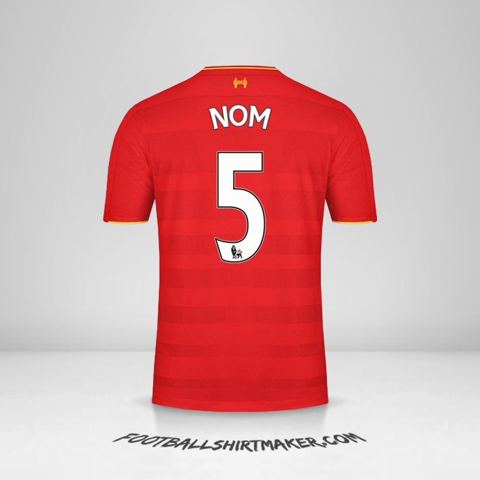 Maillot Liverpool FC 2016/17 -  nom - 5