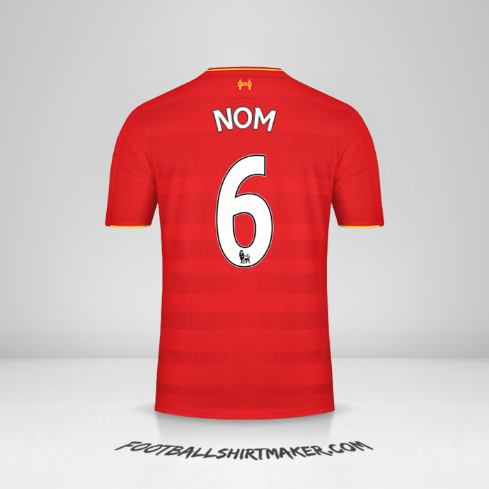 Maillot Liverpool FC 2016/17 -  nom - 6