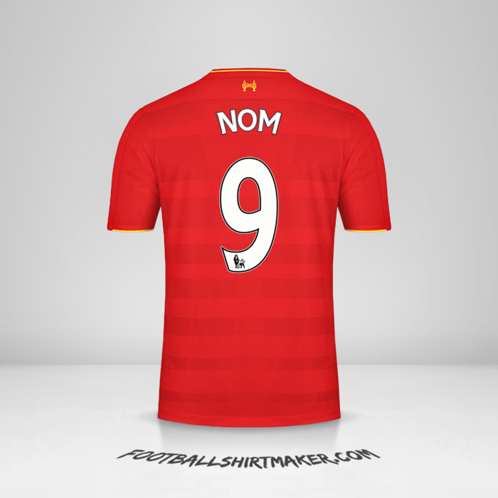 Maillot Liverpool FC 2016/17 -  nom - 9