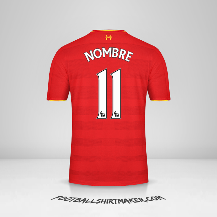 Camiseta Liverpool FC 2016/17 -  nombre - 11