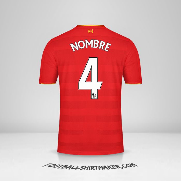Jersey Liverpool FC 2016/17 -  nombre - 4