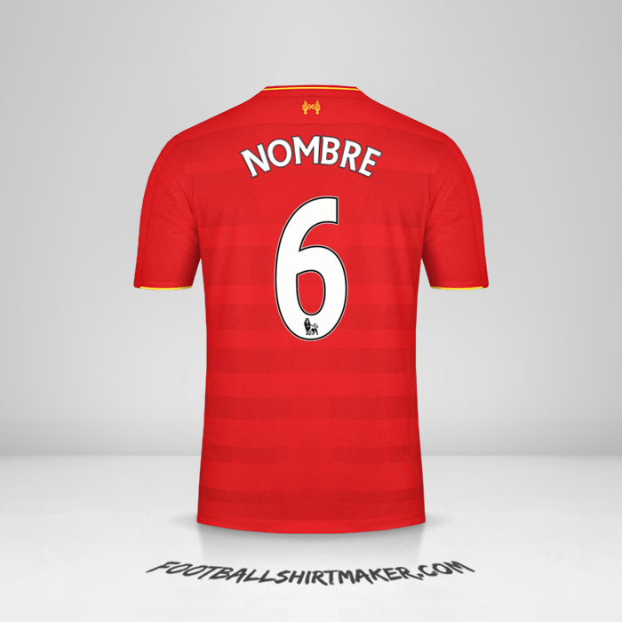 Jersey Liverpool FC 2016/17 -  nombre - 6
