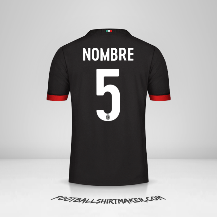 Jersey AC Milan 2017/18 Tercera -  nombre - 5
