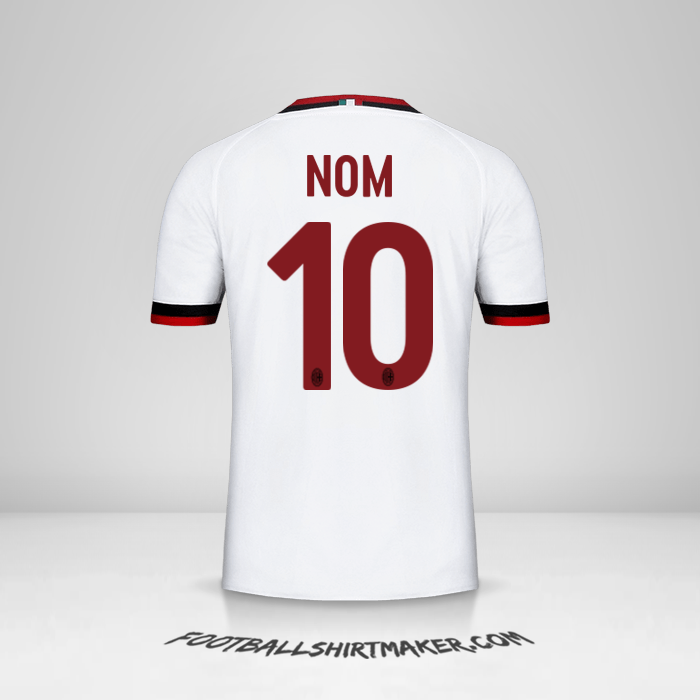 Maillot AC Milan 2017/18 Extérieur -  nom - 10