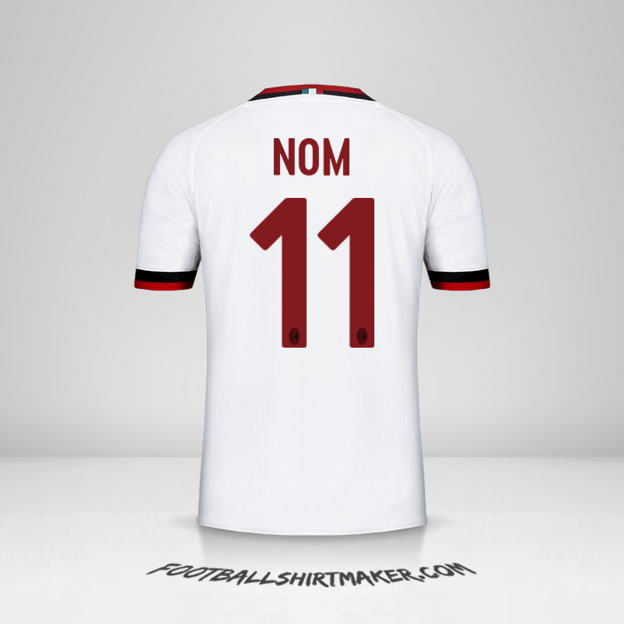 Maillot AC Milan 2017/18 Extérieur -  nom - 11