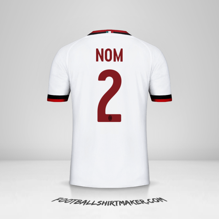 Maillot AC Milan 2017/18 Extérieur -  nom - 2