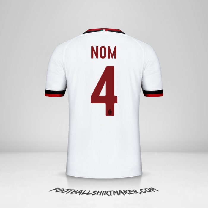 Maillot AC Milan 2017/18 Extérieur -  nom - 4