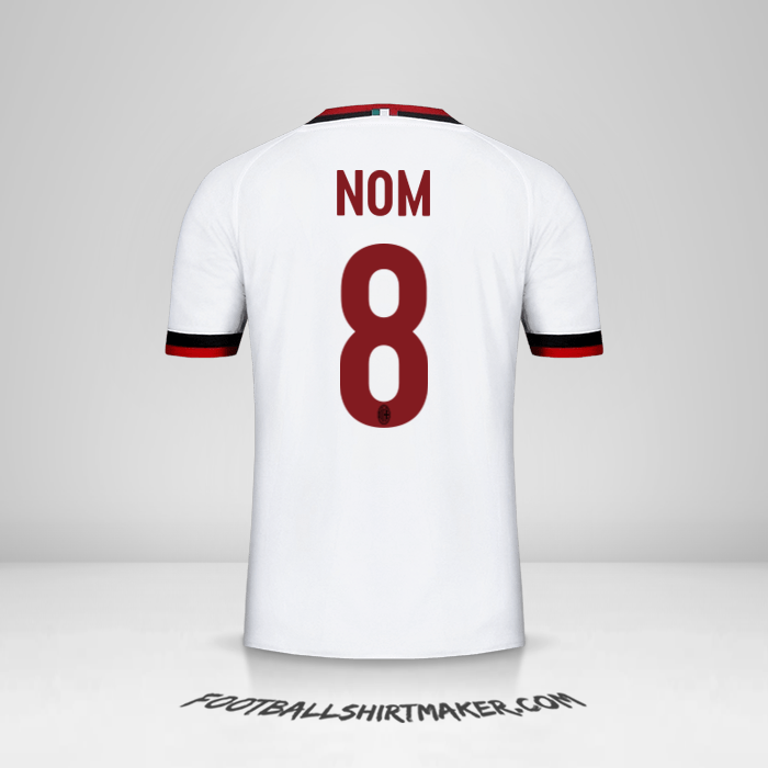 Maillot AC Milan 2017/18 Extérieur -  nom - 8
