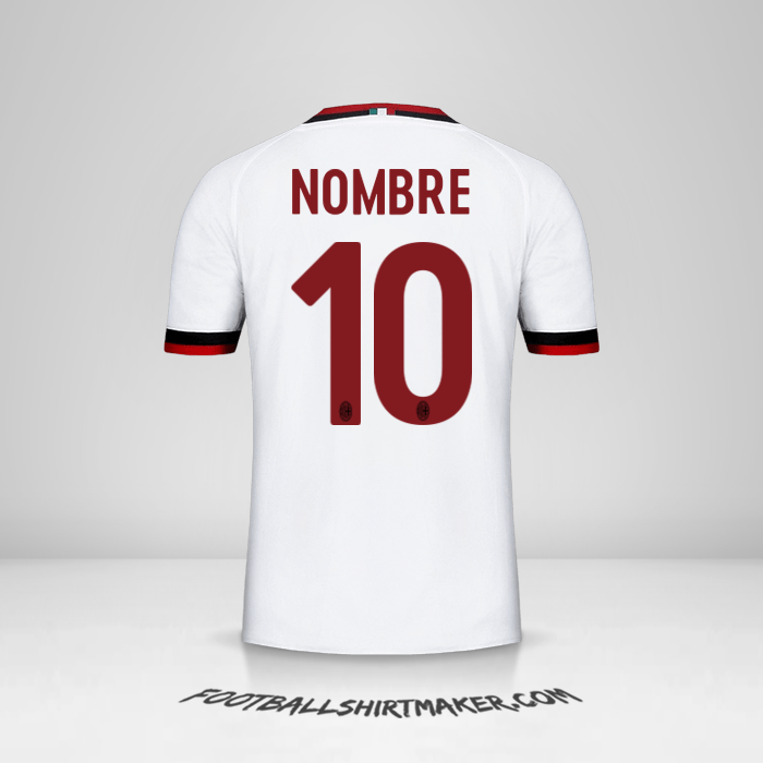 Jersey AC Milan 2017/18 Visita -  nombre - 10