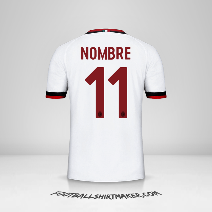 Jersey AC Milan 2017/18 Visita -  nombre - 11