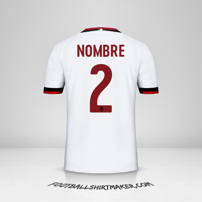 Jersey AC Milan 2017/18 Visita -  nombre - 2