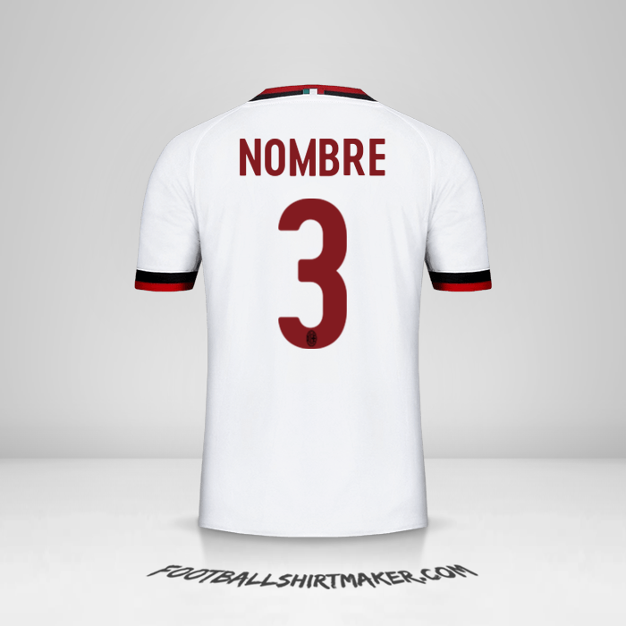 Jersey AC Milan 2017/18 Visita -  nombre - 3