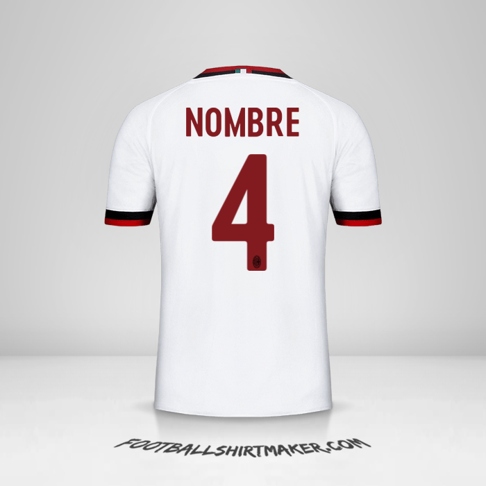 Jersey AC Milan 2017/18 Visita -  nombre - 4