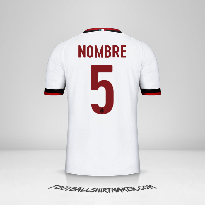 Camiseta AC Milan 2017/18 Visita -  nombre - 5
