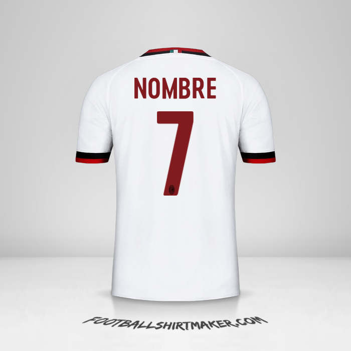 Camiseta AC Milan 2017/18 Visita -  nombre - 7