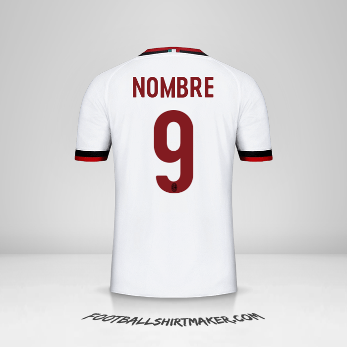 Jersey AC Milan 2017/18 Visita -  nombre - 9