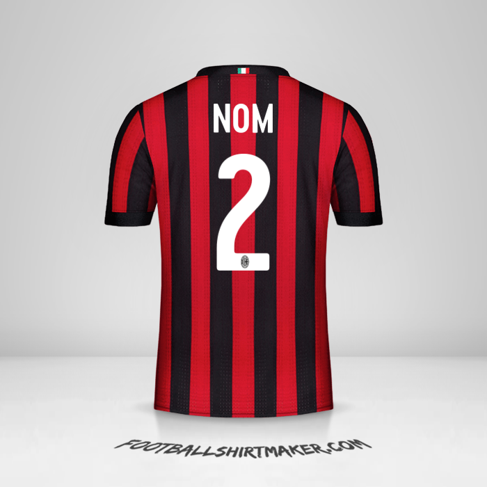Maillot AC Milan 2017/18 -  nom - 2