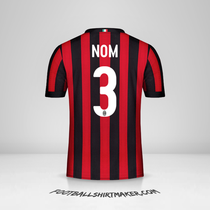 Maillot AC Milan 2017/18 -  nom - 3