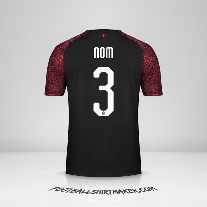 Maillot AC Milan 2018/19 Troisième -  nom - 3