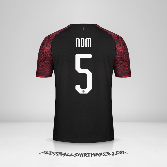 Maillot AC Milan 2018/19 Troisième -  nom - 5