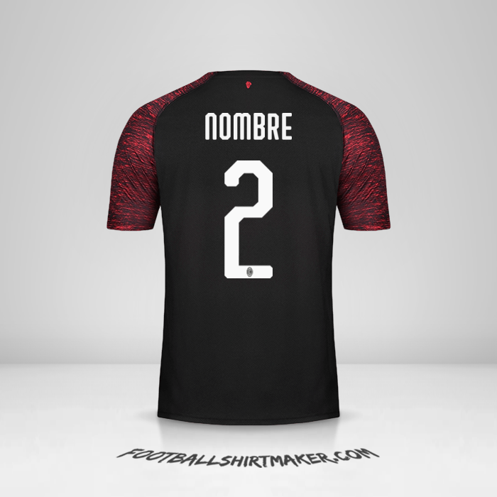 Jersey AC Milan 2018/19 Tercera -  nombre - 2