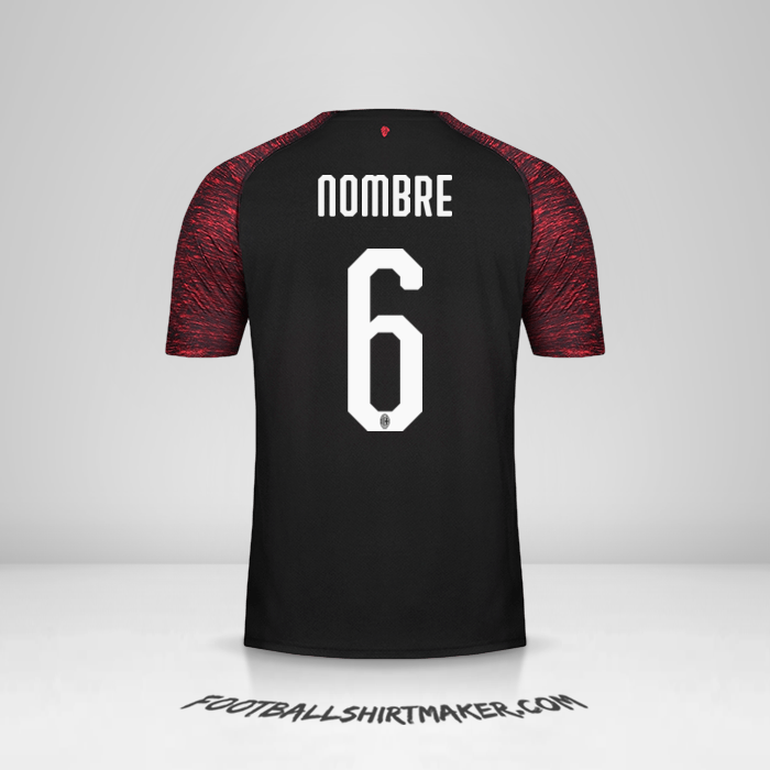 Jersey AC Milan 2018/19 Tercera -  nombre - 6