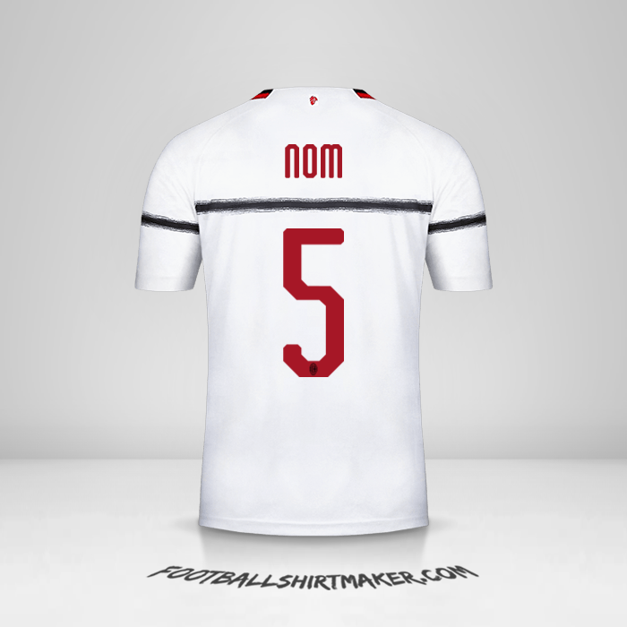 Maillot AC Milan 2018/19 Extérieur -  nom - 5