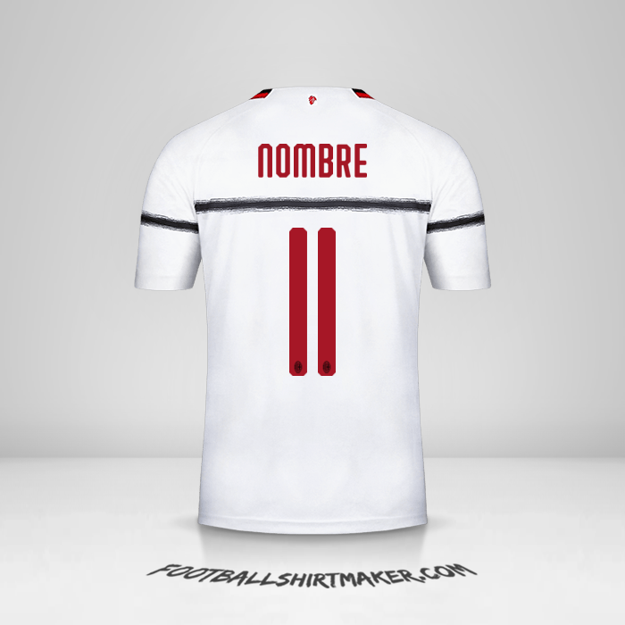 Jersey AC Milan 2018/19 Visita -  nombre - 11