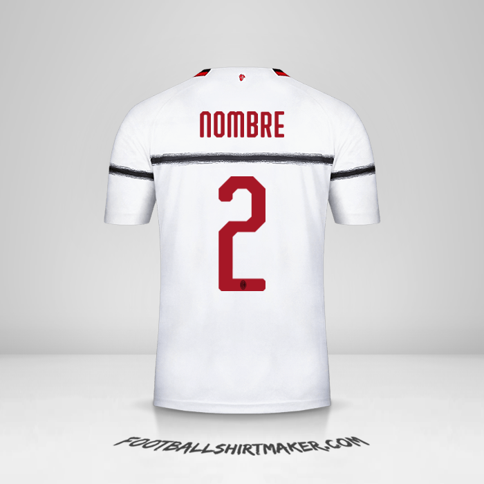 Jersey AC Milan 2018/19 Visita -  nombre - 2